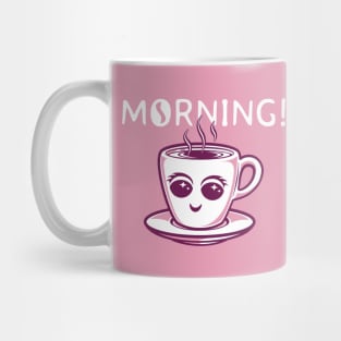 Cute Morning Coffee (pink and white) Mug